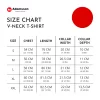 Adamsson V-neck T-shirt size chart