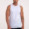 model in a white Adamsson tank top